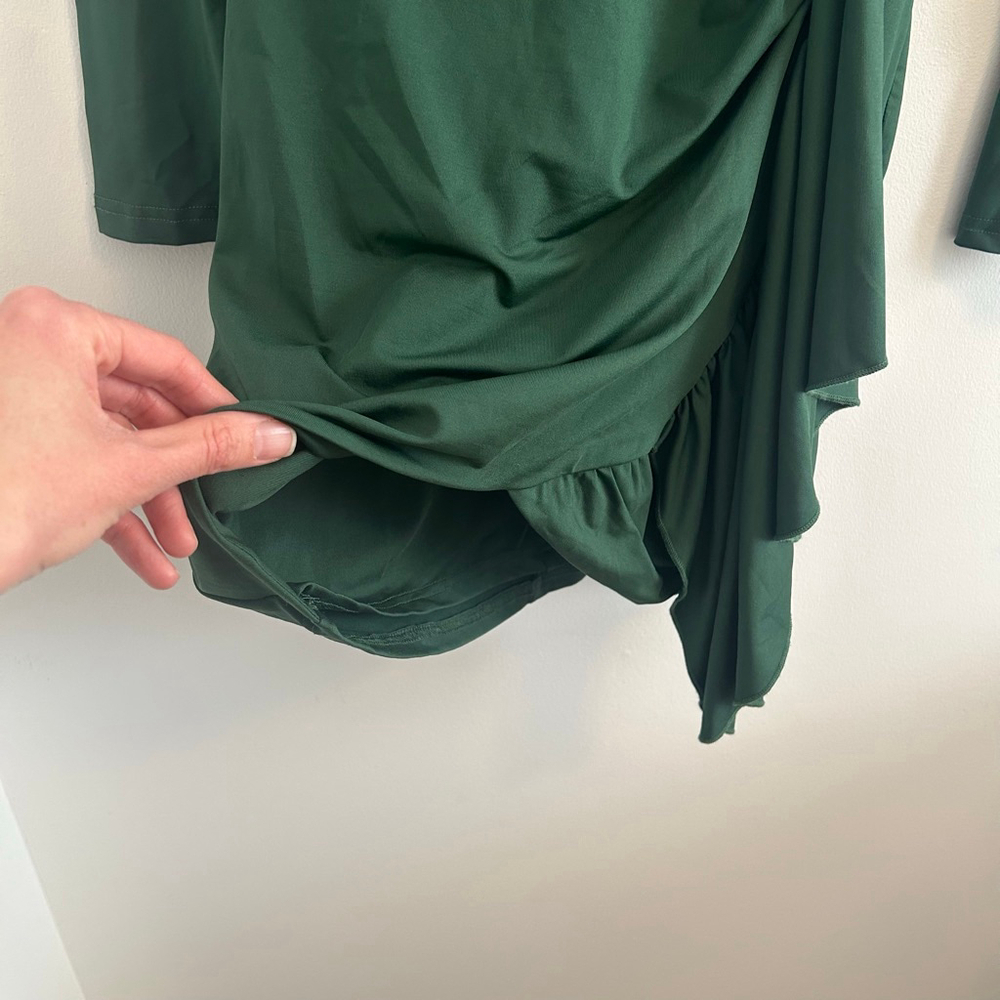 Superdown Martyna Deep V Mini Dress Emerald Green Size Medium - Picture 5 of 13